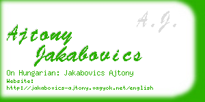 ajtony jakabovics business card